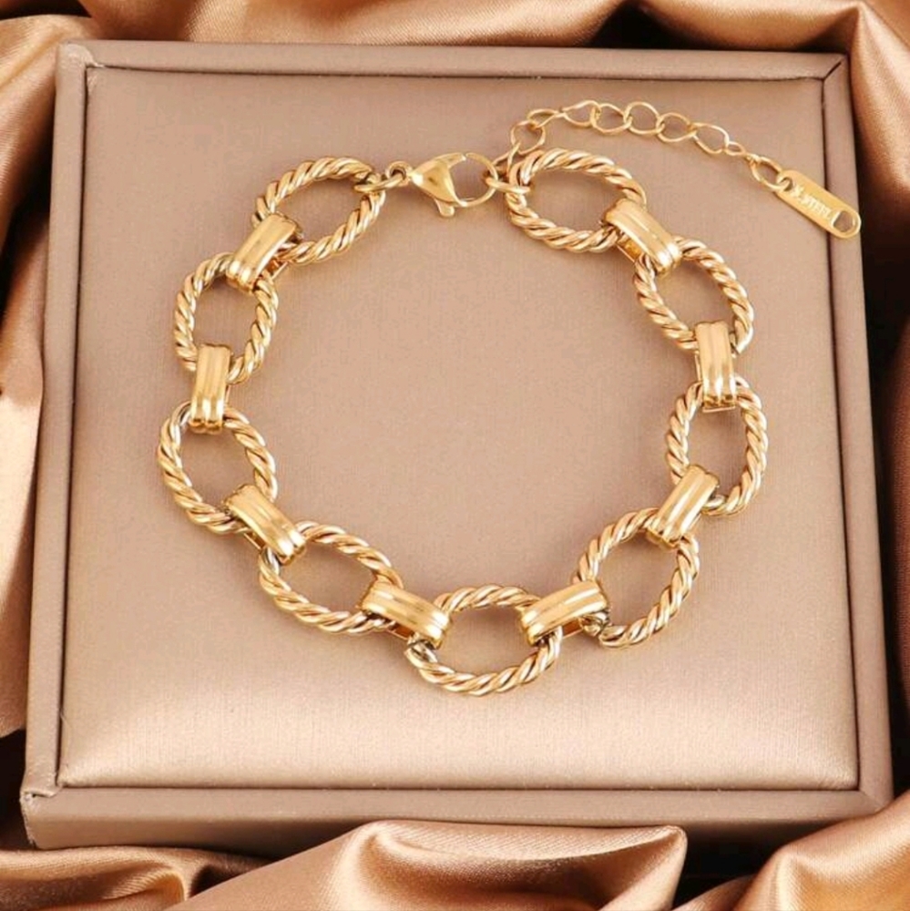 Stainless Steel Bracelets For Women Punk Silver Gold Color Chain Bracelet